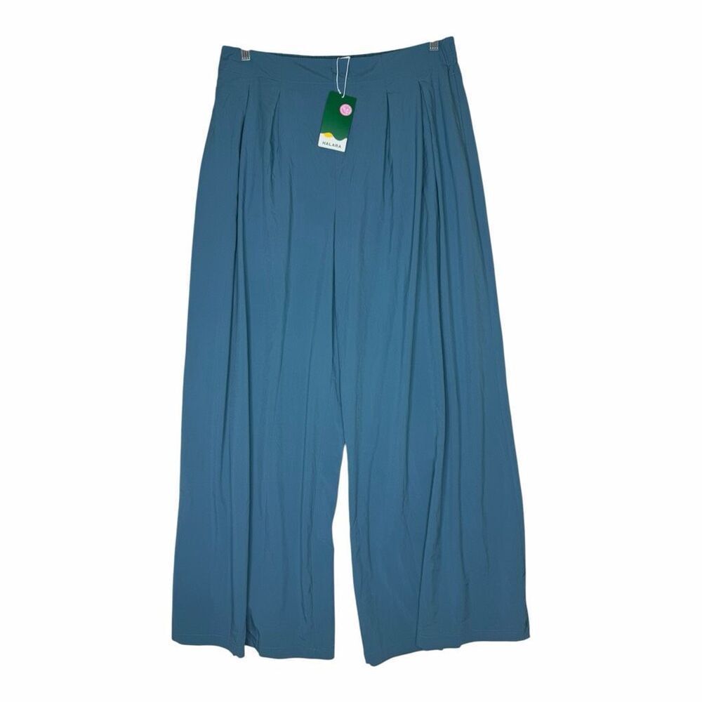 NEW Halara Breezeful High Waisted Side Pocket Wide Leg‎ Palazzo Pants Stone Blue